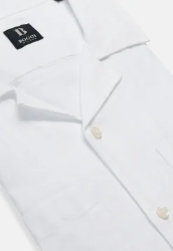 Camicia Over Camp Beige In Lino