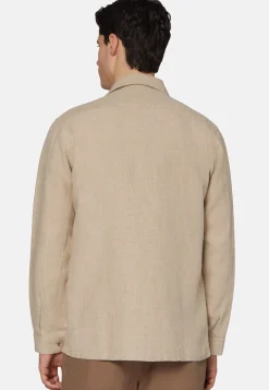 Camicia Over Camp Sabbia In Lino