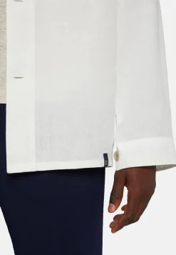 Camicia Over Camp Sabbia In Lino