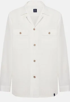 Camicia Over Camp Sabbia In Lino
