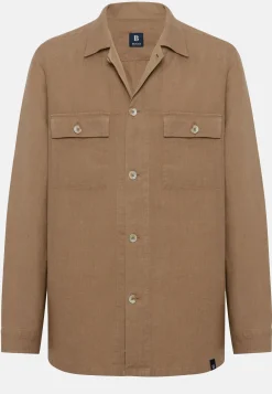 Camicia Over Camp Sabbia In Lino