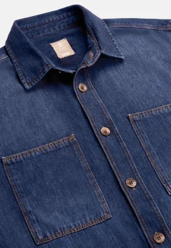 Camicia Over In Denim Di Cotone