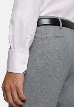 Camicia Rosa In Cotone Dobby Slim Fit