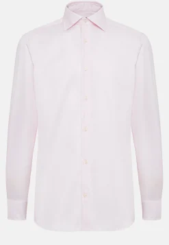 Camicia Rosa In Cotone Dobby Slim Fit