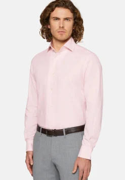 Camicia Rosa In Cotone Dobby Regular Fit