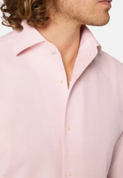 Camicia Rosa In Cotone Dobby Regular Fit