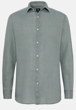 Camicia Rosa In Lino Regular Fit