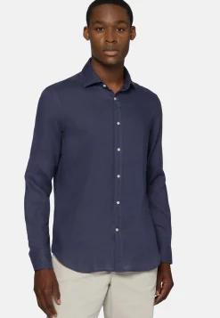 Camicia Rosa In Lino Regular Fit