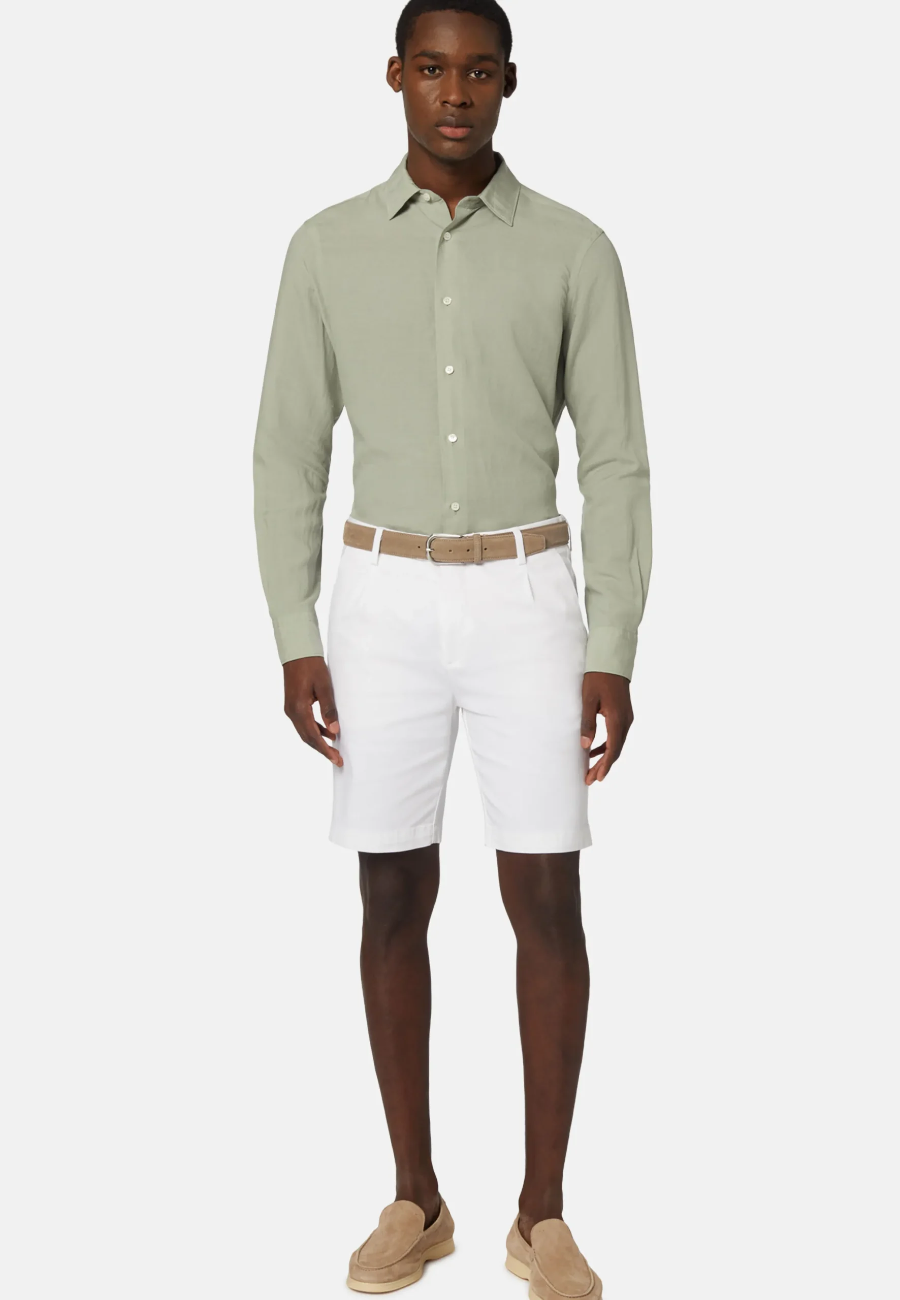 Camicia Sabbia In Tencel Lino Regular Fit