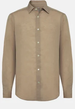 Camicia Sabbia In Tencel Lino Regular Fit