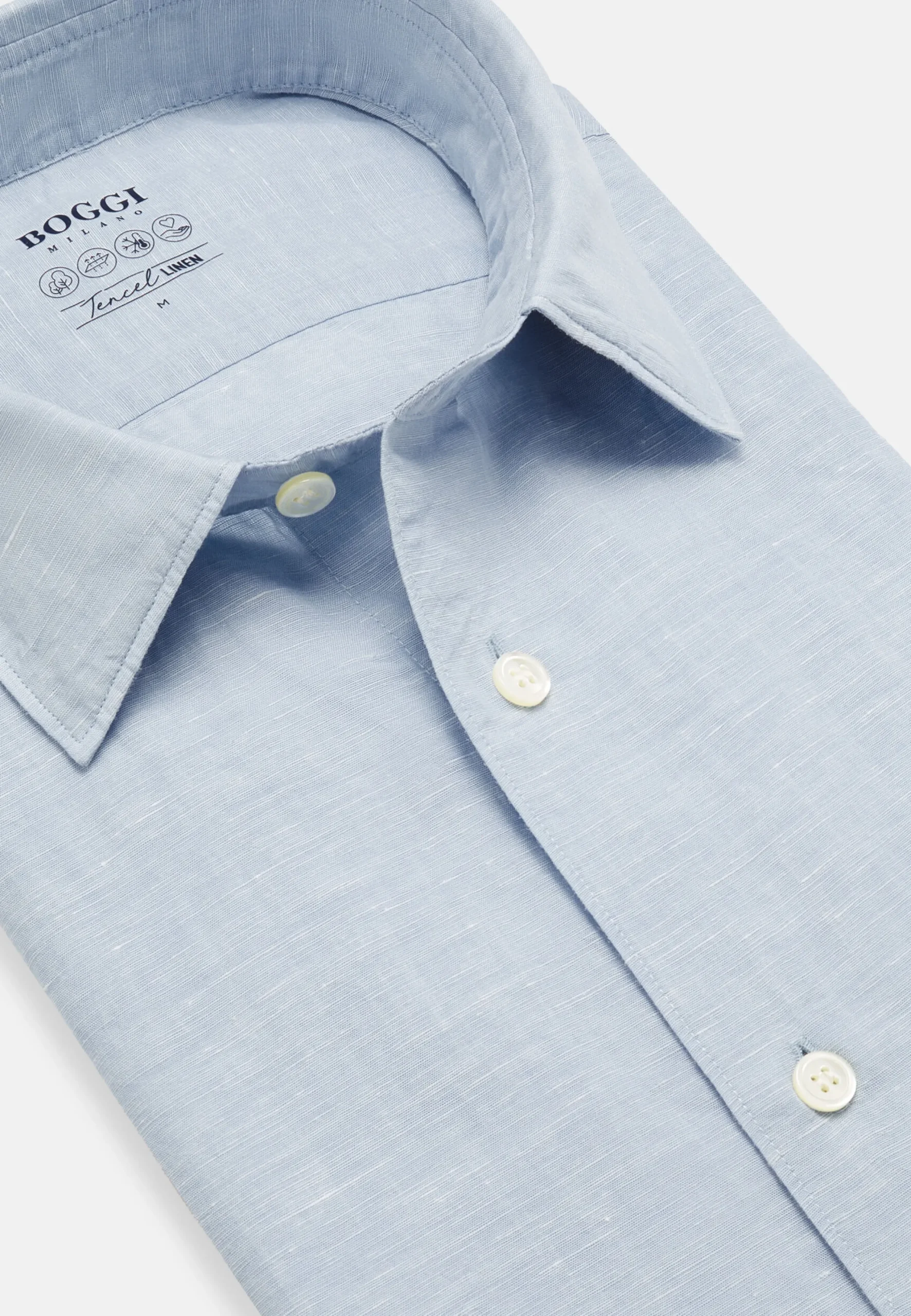 Camicia Sabbia In Tencel Lino Regular Fit
