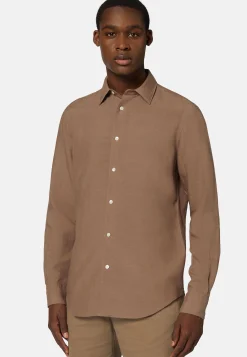 Camicia Sabbia In Tencel Lino Regular Fit