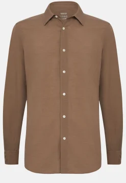 Camicia Sabbia In Tencel Lino Regular Fit