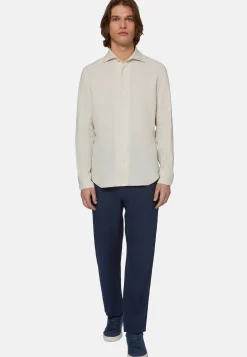 Camicia Tortora In Lino Regular Fit