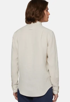 Camicia Tortora In Lino Regular Fit