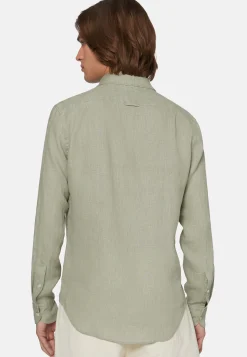 Camicia Tortora In Lino Regular Fit