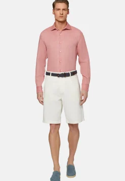 Camicia Tortora In Lino Regular Fit