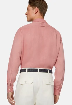 Camicia Tortora In Lino Regular Fit