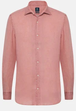 Camicia Tortora In Lino Regular Fit