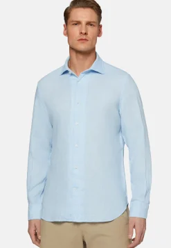 Camicia Tortora In Lino Regular Fit