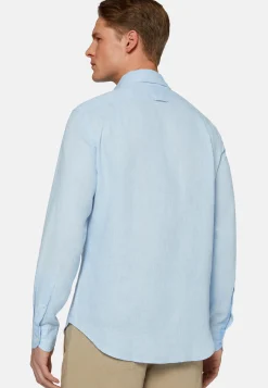 Camicia Tortora In Lino Regular Fit