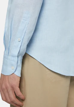 Camicia Tortora In Lino Regular Fit