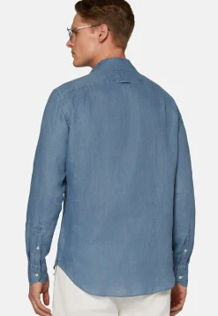 Camicia Tortora In Lino Regular Fit