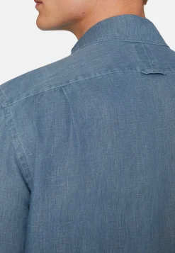 Camicia Tortora In Lino Regular Fit