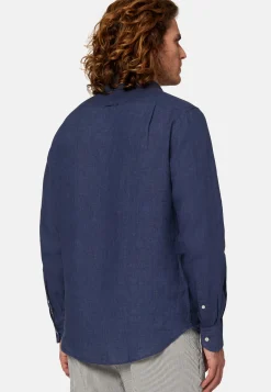 Camicia Tortora In Lino Regular Fit