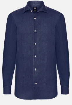 Camicia Tortora In Lino Regular Fit