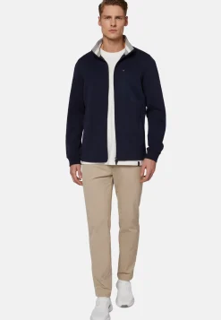 Felpa Con Full Zip In Light Scuba Riciclato