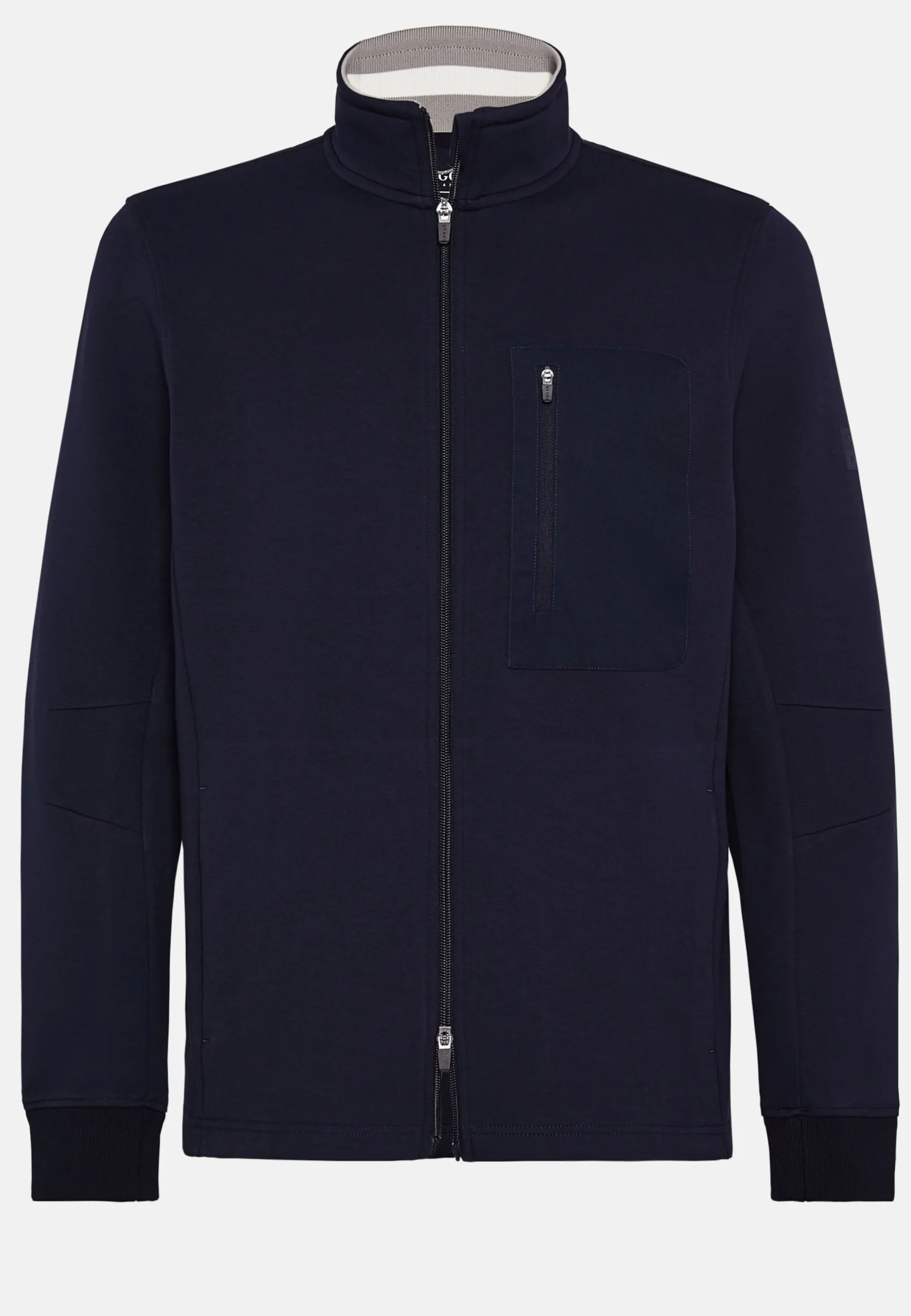 Felpa Con Full Zip In Light Scuba Riciclato