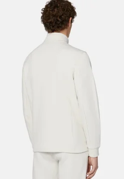 Felpa Con Full Zip In Light Scuba Riciclato