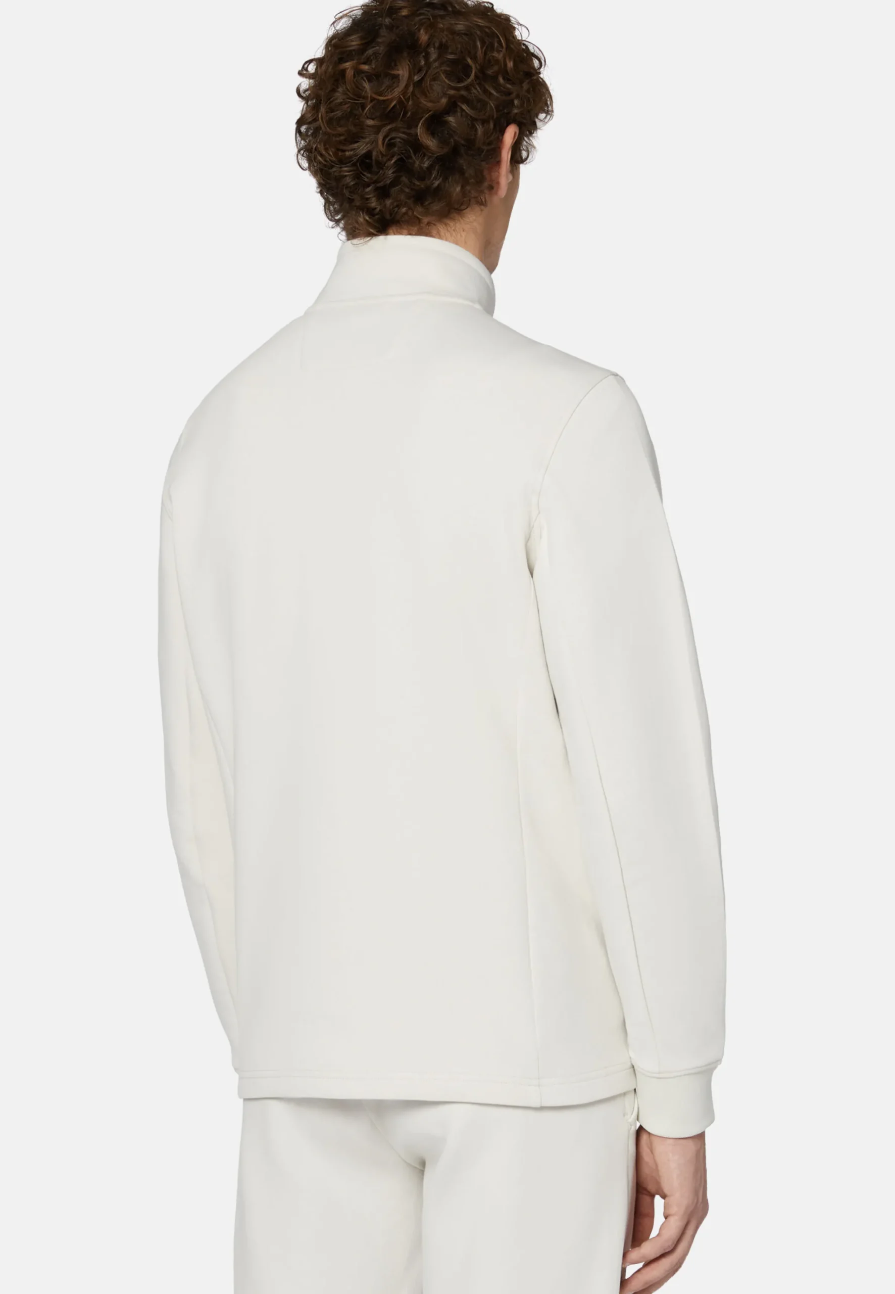 Felpa Con Full Zip In Light Scuba Riciclato