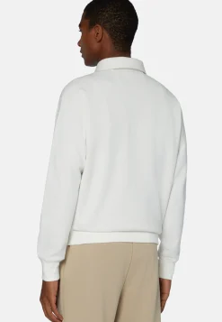 Felpa Mezza Zip In Misto Cotone Organico