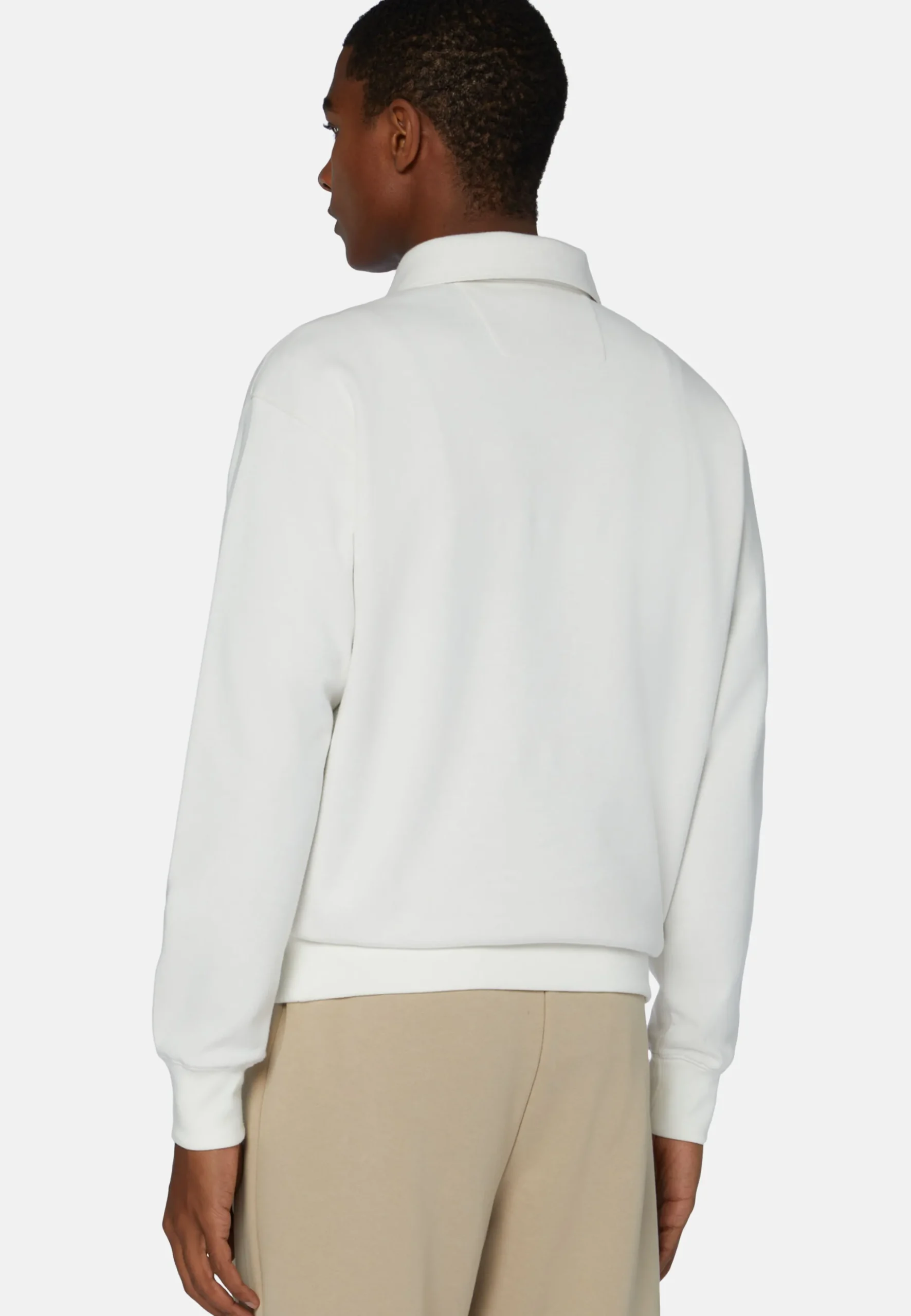 Felpa Mezza Zip In Misto Cotone Organico