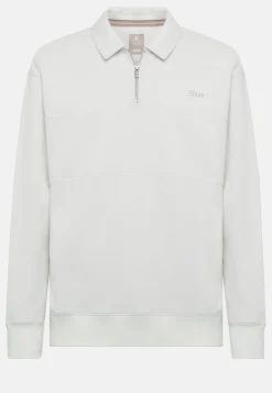 Felpa Mezza Zip In Misto Cotone Organico
