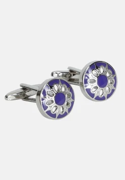 Gemelli Camicia Circolari Con Fiore