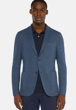 Giacca Blu In Cotone Jersey