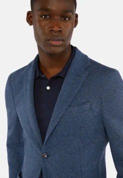 Giacca Blu In Cotone Jersey