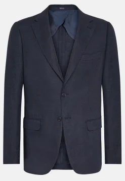 Giacca Blu In Puro Lino