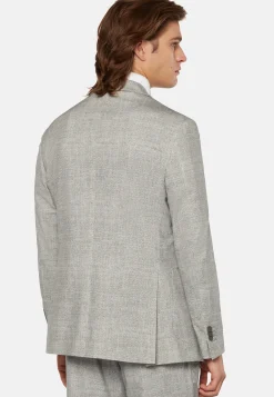 Giacca Grigio Chiaro Micro Fantasia In Nylon