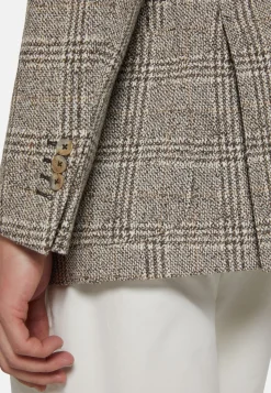 Giacca Marrone Principe Di Galles In Jersey Cotone