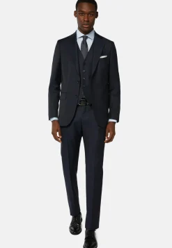 Giacca Navy Blue In Lana Super 130