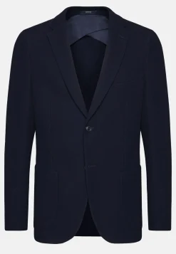 Giacca Navy In Cotone B Jersey