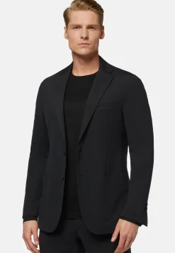Giacca Nera In Nylon Elasticizzato B Tech