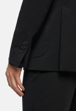 Giacca Nera In Nylon Elasticizzato B Tech