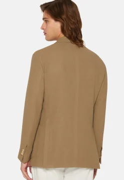 Giacca Tortora In Pura Lana Crepe