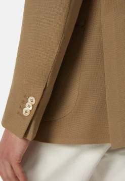 Giacca Tortora In Pura Lana Crepe