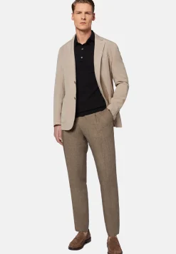 Giacca Tortora In Tencel Lino Cotone